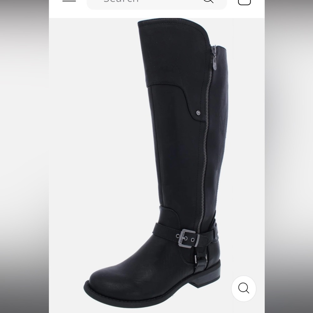 G by Guess - Harson Womens Wide Calf Faux Leather Knee-High Boots Narrow Foot